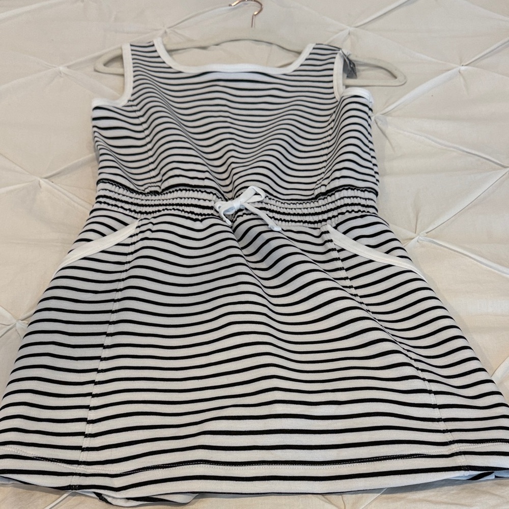 Abercrombie Kids Black and White Striped Casual Dress